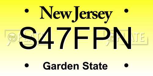 S47FPN New Jersey License Plate