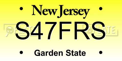 S47FRS New Jersey License Plate