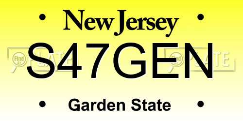 S47GEN New Jersey License Plate