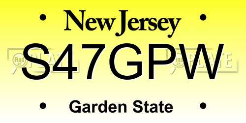 S47GPW New Jersey License Plate