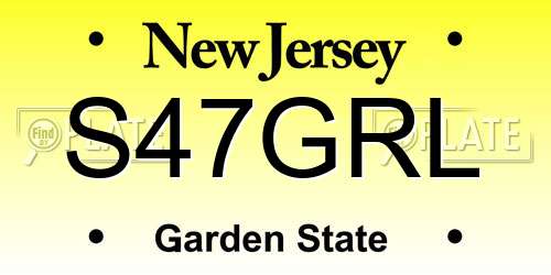 S47GRL New Jersey License Plate