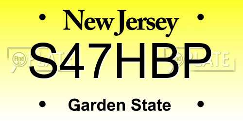 S47HBP New Jersey License Plate