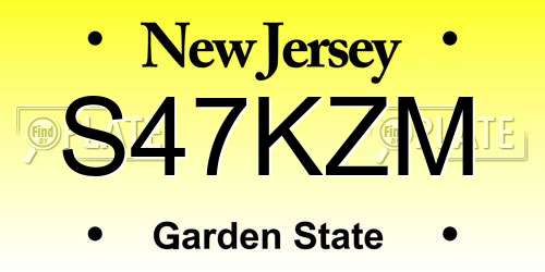 S47KZM New Jersey License Plate