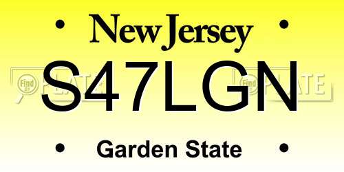 S47LGN New Jersey License Plate