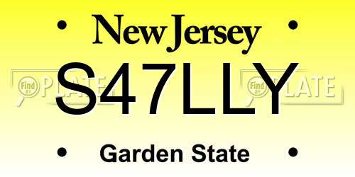 S47LLY New Jersey License Plate