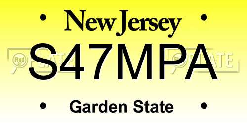 S47MPA New Jersey License Plate
