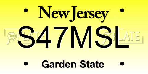 S47MSL New Jersey License Plate