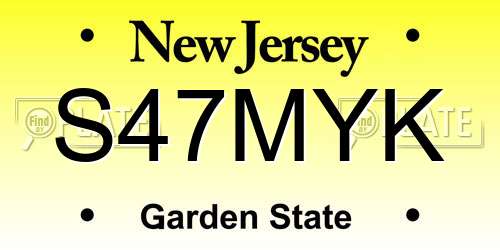 S47MYK New Jersey License Plate