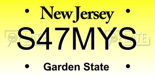 S47MYS New Jersey License Plate
