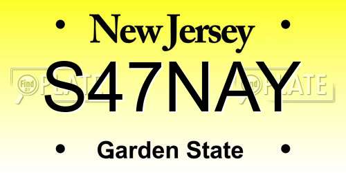 S47NAY New Jersey License Plate