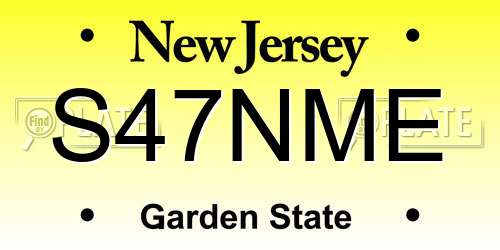 S47NME New Jersey License Plate