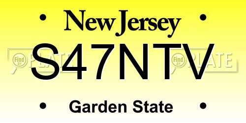S47NTV New Jersey License Plate