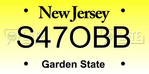 S47OBB New Jersey License Plate