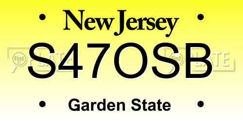 S47OSB New Jersey License Plate