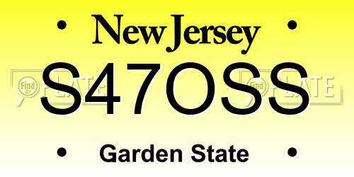S47OSS New Jersey License Plate