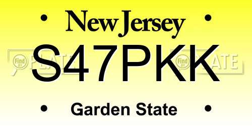 S47PKK New Jersey License Plate