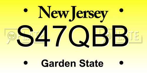 S47QBB New Jersey License Plate