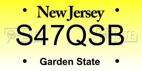 S47QSB New Jersey License Plate