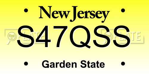 S47QSS New Jersey License Plate