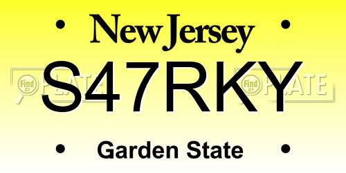 S47RKY New Jersey License Plate