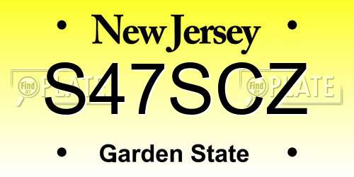 S47SCZ New Jersey License Plate