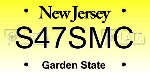 S47SMC New Jersey License Plate