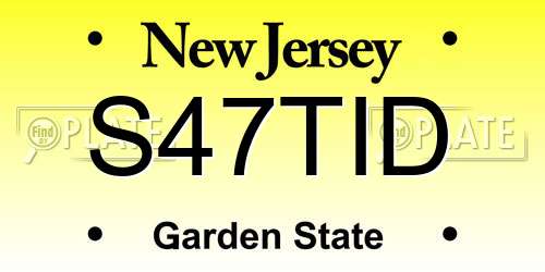S47TID New Jersey License Plate