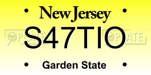 S47TIO New Jersey License Plate