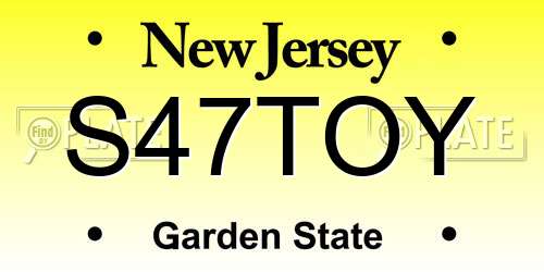 S47TOY New Jersey License Plate