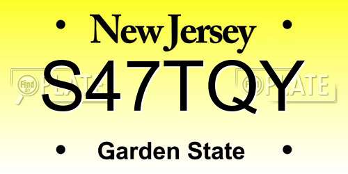 S47TQY New Jersey License Plate