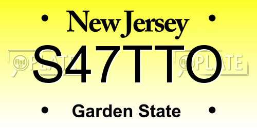S47TTO New Jersey License Plate