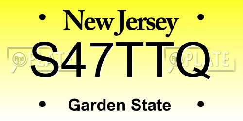 S47TTQ New Jersey License Plate