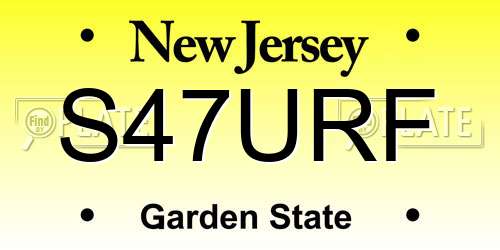 S47URF New Jersey License Plate