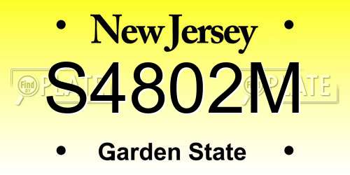 S4802M New Jersey License Plate