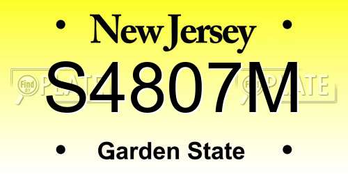 S4807M New Jersey License Plate