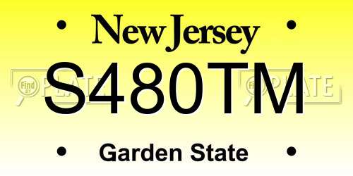 S480TM New Jersey License Plate