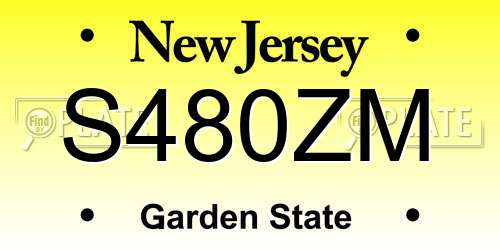 S480ZM New Jersey License Plate