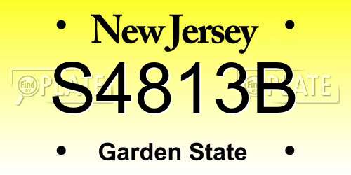 S4813B New Jersey License Plate