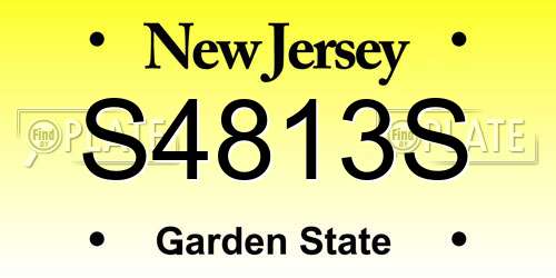 S4813S New Jersey License Plate