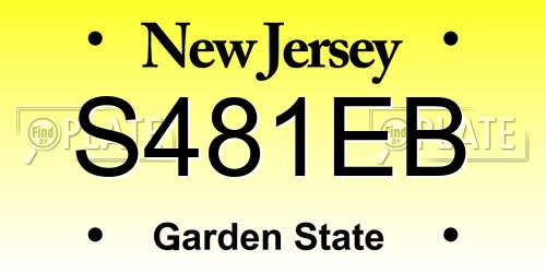 S481EB New Jersey License Plate