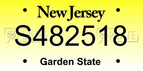 S482518 New Jersey License Plate