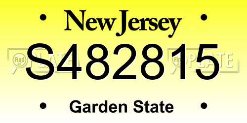 S482815 New Jersey License Plate