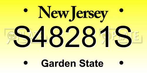 S48281S New Jersey License Plate