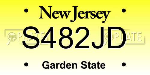 S482JD New Jersey License Plate