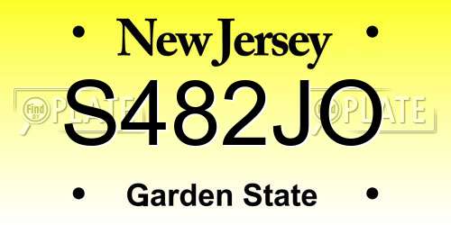 S482JO New Jersey License Plate