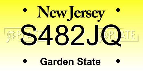 S482JQ New Jersey License Plate