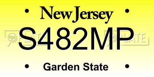 S482MP New Jersey License Plate