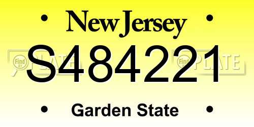 S484221 New Jersey License Plate