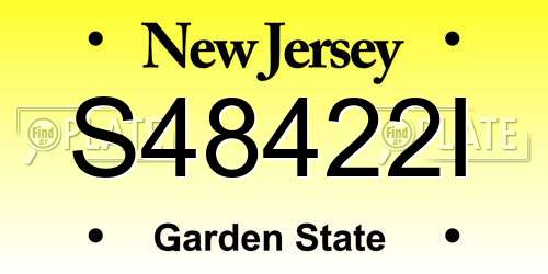 S48422I New Jersey License Plate