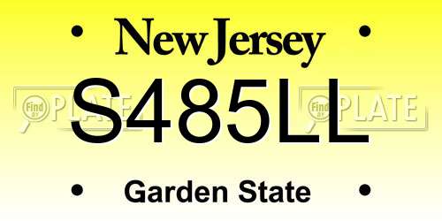 S485LL New Jersey License Plate